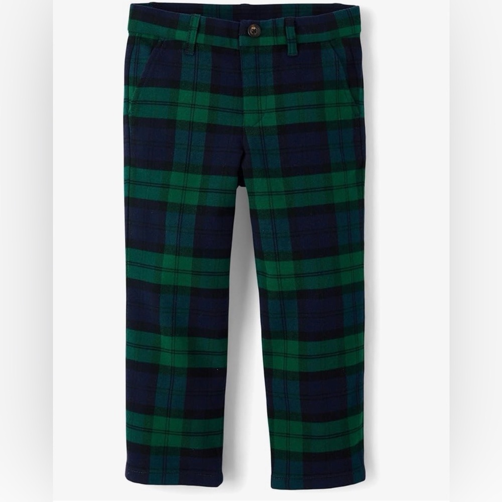 NIB! Gymboree Navy and Green Plaid Noble Forest Pants Trousers